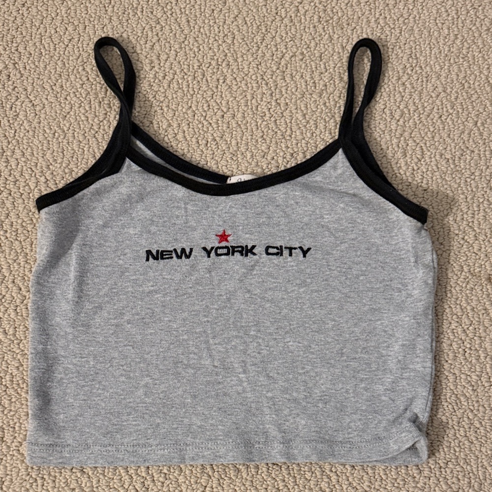 John Croft Super Cropped Gray New York City Women's Tank Top